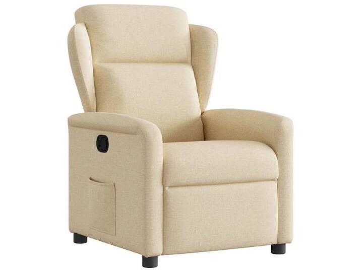 vidaXL Sessel Relaxsessel Creme Stoff (1-St), Manual push back, Creme von vidaXL