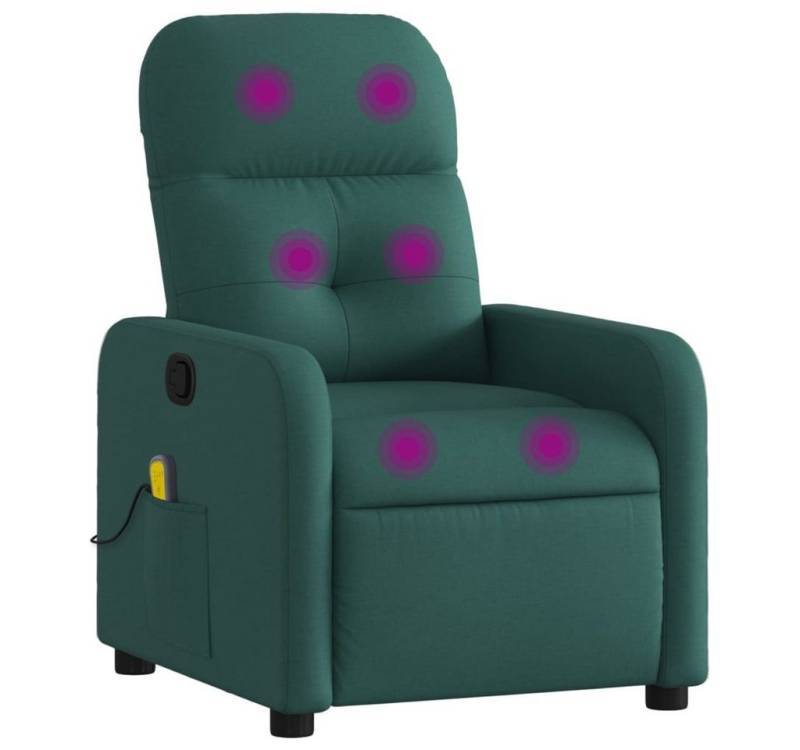 vidaXL Sessel Massagesessel Dunkelgrün Stoff (1-St) von vidaXL