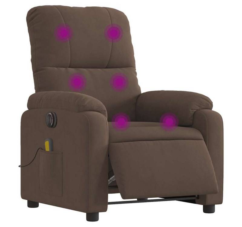 vidaXL Sessel Massagesessel Elektrisch Braun Mikrofasergewebe (1-St) von vidaXL