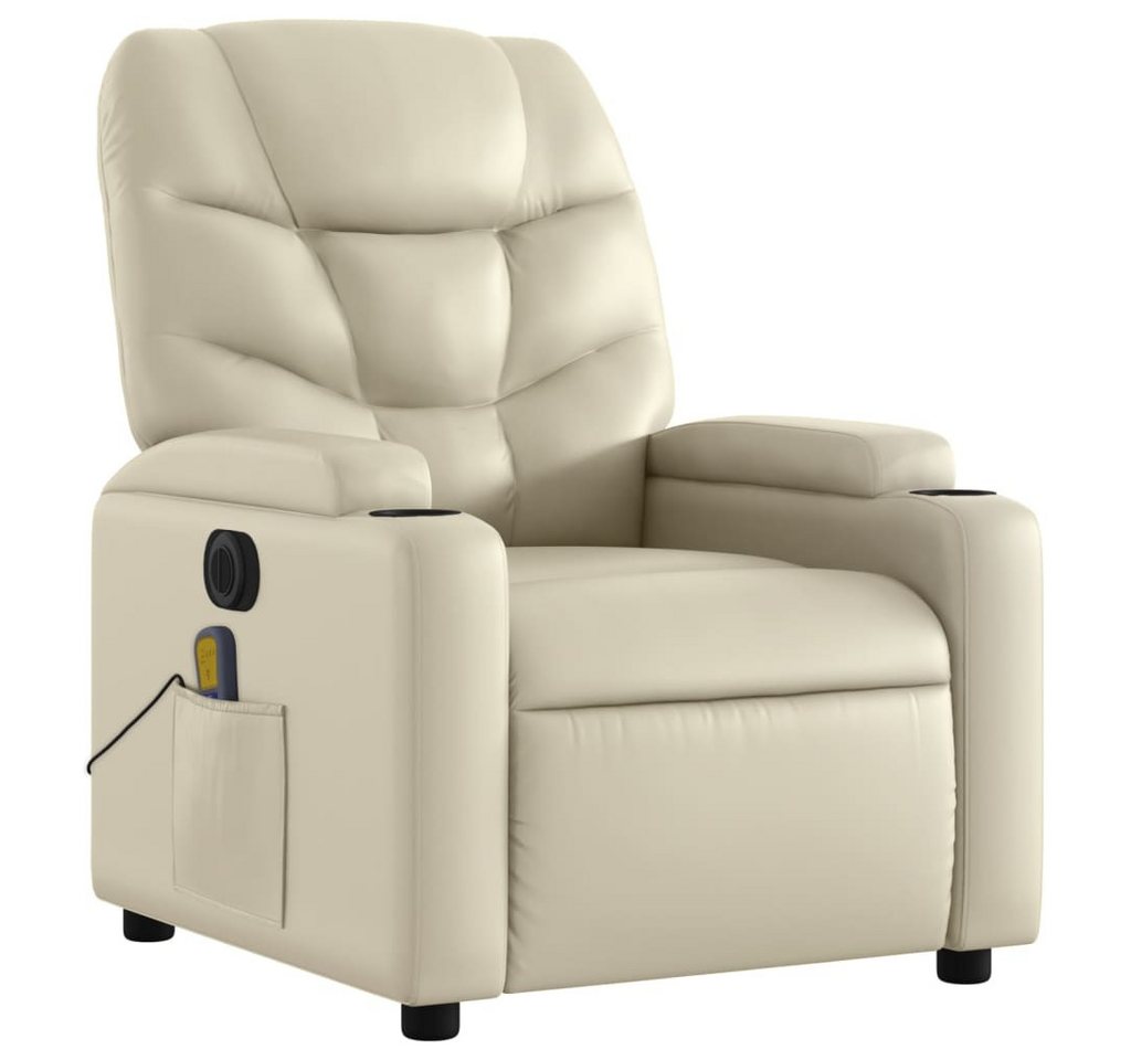 vidaXL Sessel Massagesessel Elektrisch Creme Kunstleder (1-St) von vidaXL