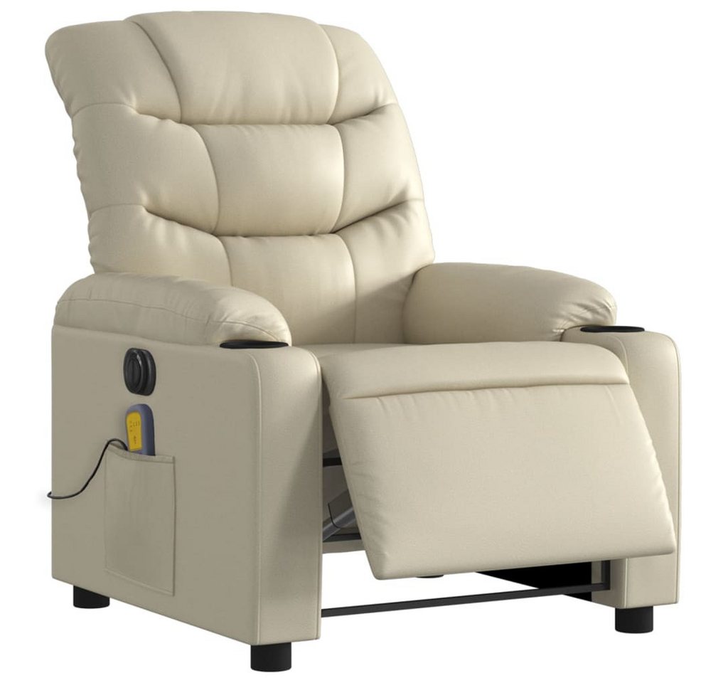 vidaXL Sessel Massagesessel Elektrisch Creme Kunstleder (1-St) von vidaXL