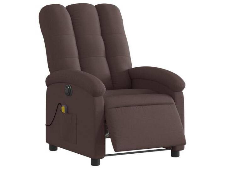 vidaXL Sessel Massagesessel Elektrisch Dunkelbraun Stoff (1-St), braun, Electric push back, Dunkelbraun von vidaXL