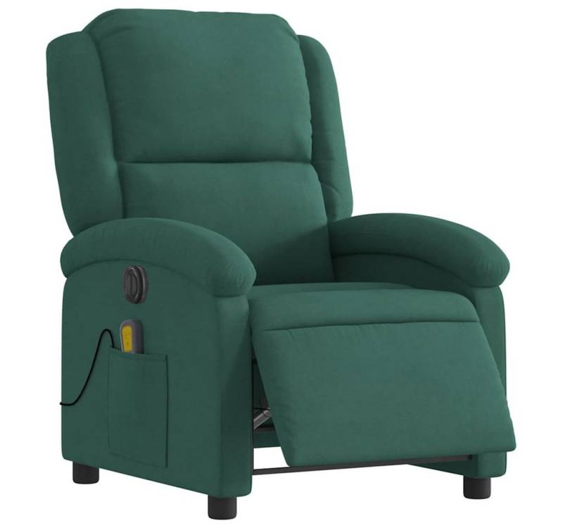 vidaXL Sessel Massagesessel Elektrisch Dunkelgrün Samt (1-St) von vidaXL