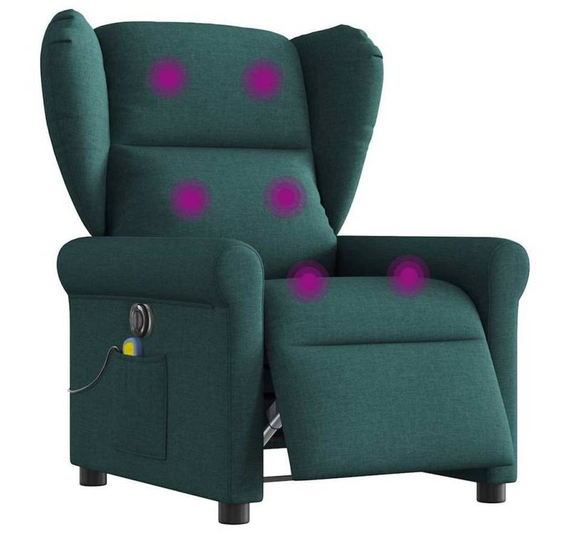 vidaXL Sessel Massagesessel Elektrisch Dunkelgrün Stoff (1-St) von vidaXL