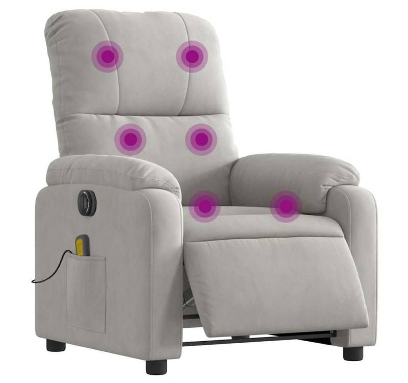 vidaXL Sessel Massagesessel Elektrisch Hellgrau Mikrofasergewebe (1-St) von vidaXL