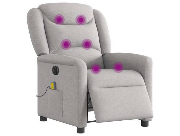 vidaXL Sessel Massagesessel Elektrisch Wolkengrau Stoff (1-St), grau, Elektrisches Neigungssystem, Wolkengrau von vidaXL