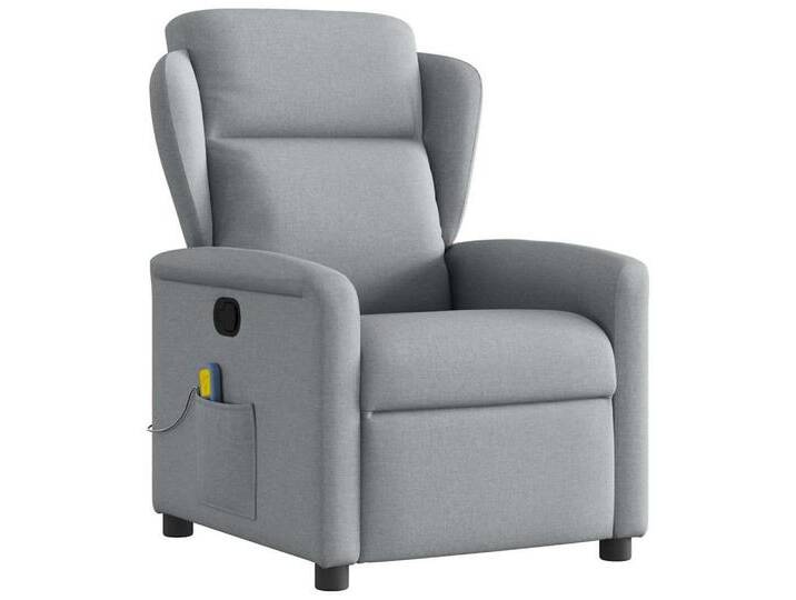 vidaXL Sessel Massagesessel Hellgrau Stoff (1-St), grau, Manual push back, Hellgrau von vidaXL
