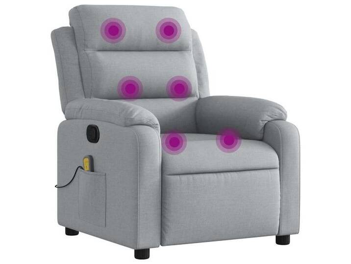 vidaXL Sessel Massagesessel Hellgrau Stoff (1-St), grau, Manuelles Neigesystem, Hellgrau von vidaXL