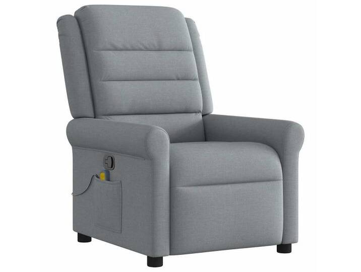 vidaXL Sessel Massagesessel Hellgrau Stoff (1-St), grau, Manuelles Neigesystem, Hellgrau von vidaXL