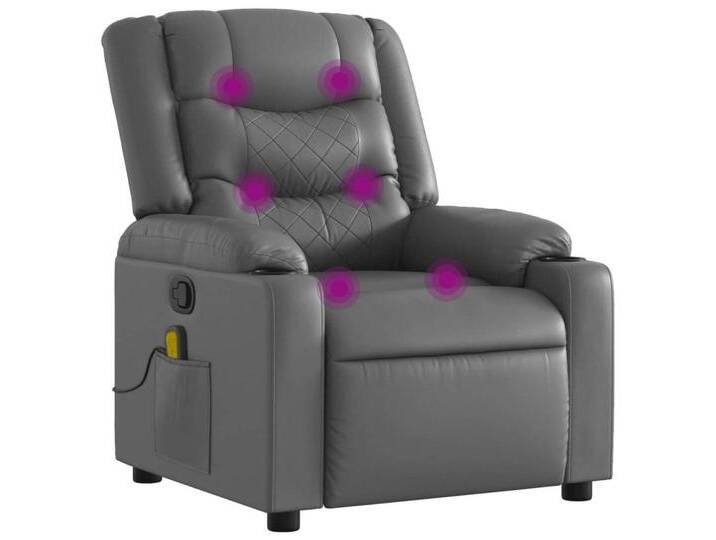vidaXL Sessel Massagesessel Relaxsessel Grau Kunstleder (1-St), grau, Grau von vidaXL