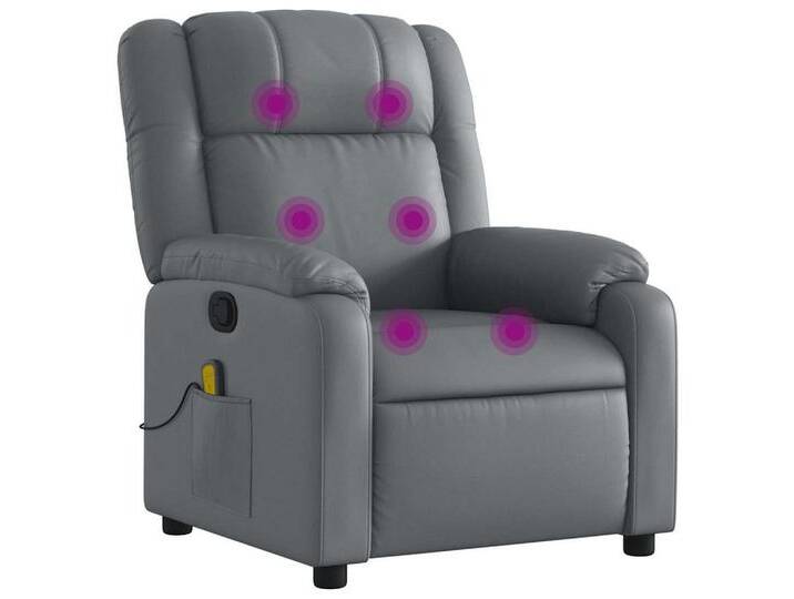 vidaXL Sessel Massagesessel Relaxsessel Grau Kunstleder (1-St), grau, Grau von vidaXL
