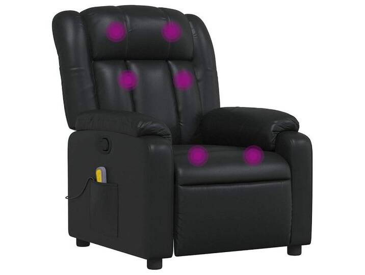 vidaXL Sessel Massagesessel Schwarz Kunstleder (1-St), schwarz, Manual push back, Schwarz von vidaXL