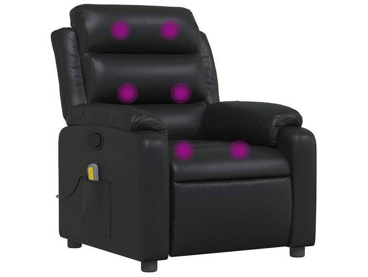 vidaXL Sessel Massagesessel Schwarz Kunstleder (1-St), schwarz, Manuelles Neigesystem, Schwarz von vidaXL