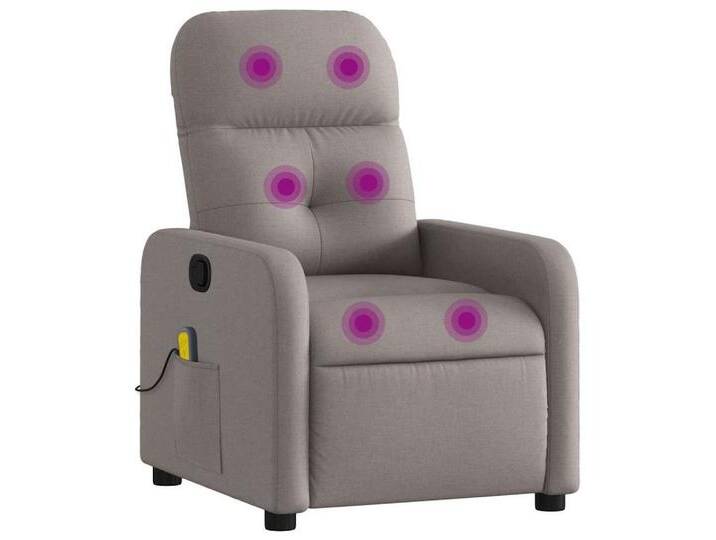 vidaXL Sessel Massagesessel Taupe Stoff (1-St), Manuelles Neigesystem, Taupe von vidaXL
