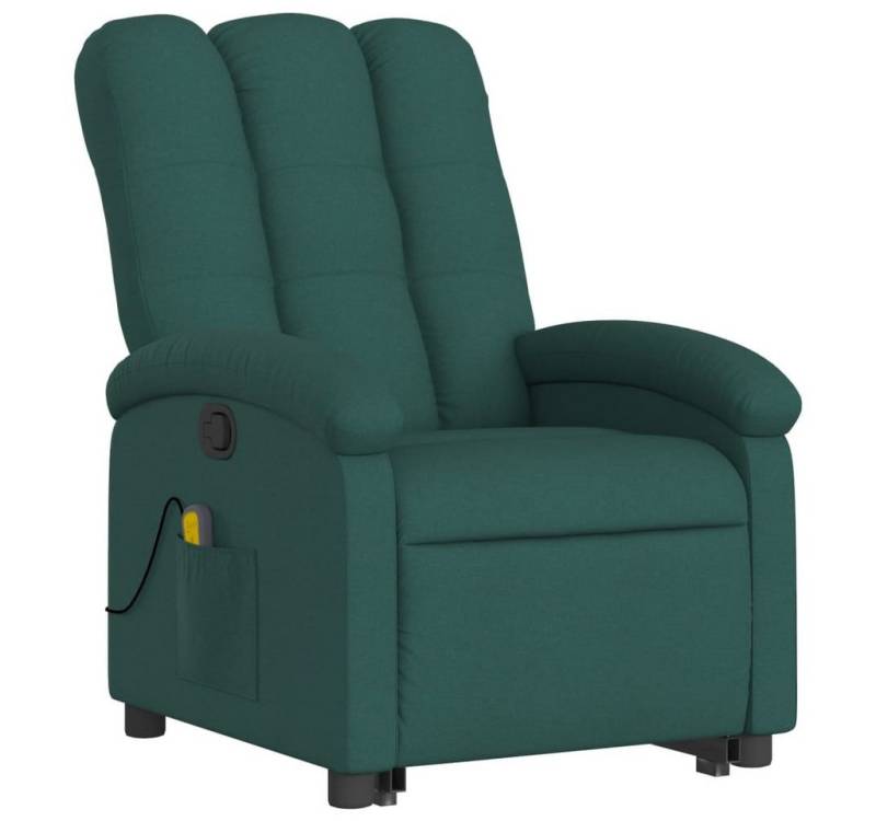 vidaXL Sessel Massagesessel mit Aufstehhilfe Dunkelgrün Stoff (1-St) von vidaXL