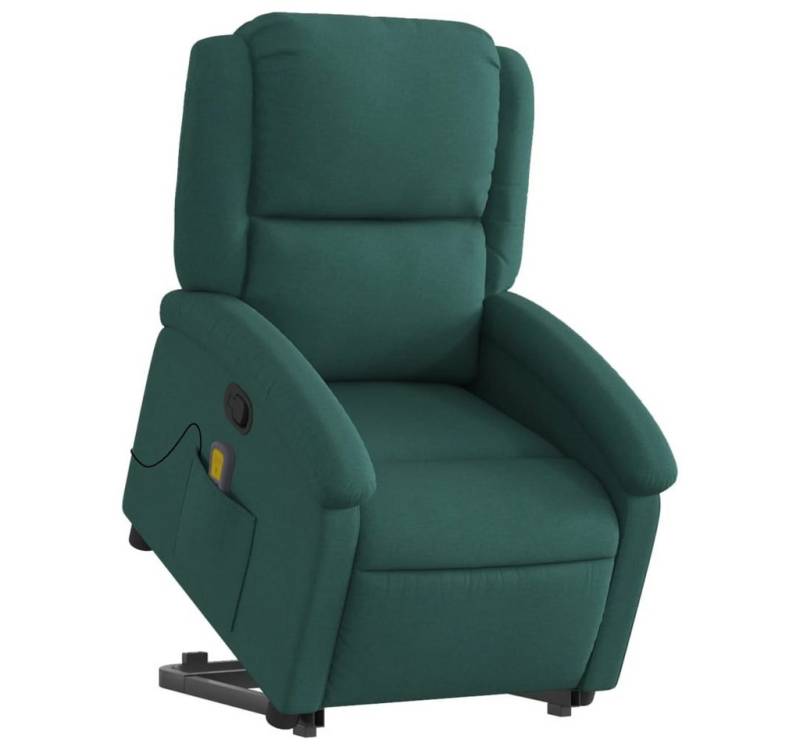 vidaXL Sessel Massagesessel mit Aufstehhilfe Dunkelgrün Stoff (1-St) von vidaXL