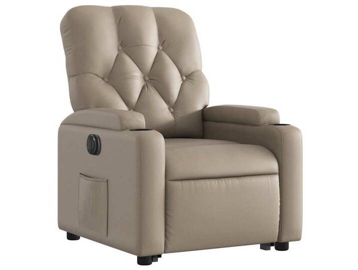 vidaXL Sessel Relaxsessel mit Aufstehhilfe Elektrisch Cappuccino Kunstleder (1-St), Elektrisches Neigungssystem, Cappuccino von vidaXL