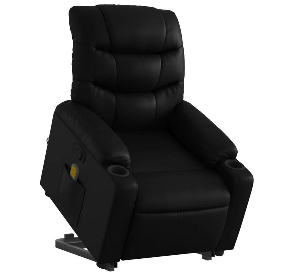 vidaXL Sessel Massagesessel mit Aufstehhilfe Schwarz Kunstleder (1-St) von vidaXL