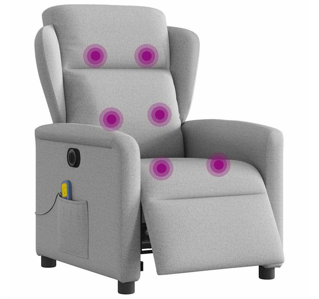 vidaXL Sessel Massagesessel mit Aufstehhilfe Taupe Stoff (1-St) von vidaXL
