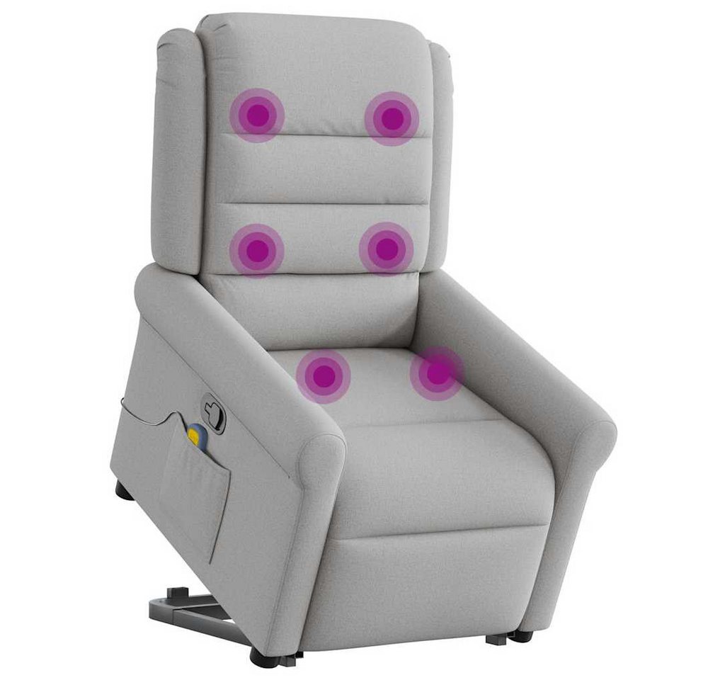 vidaXL Sessel Massagesessel mit Aufstehhilfe Wolkengrau Stoff (1-St) von vidaXL