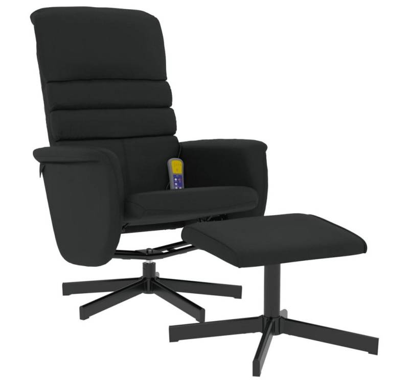 vidaXL Sessel Massagesessel mit Fußhocker Schwarz Kunstleder (1-St) von vidaXL
