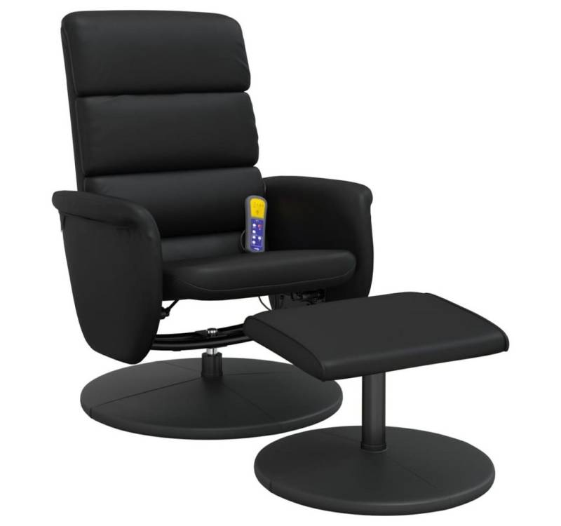 vidaXL Sessel Massagesessel mit Fußhocker Schwarz Kunstleder (1-St) von vidaXL