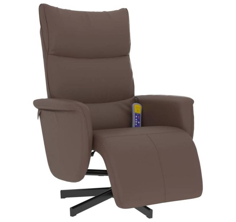 vidaXL Sessel Massagesessel mit Fußteil Braun Kunstleder (1-St) von vidaXL