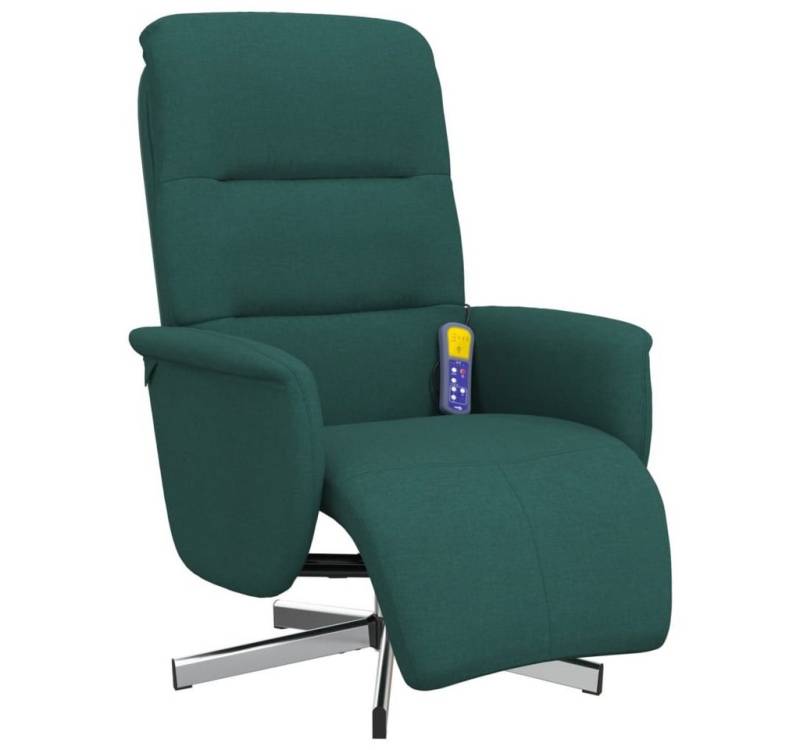 vidaXL Sessel Massagesessel mit Fußteil Dunkelgrün Stoff (1-St) von vidaXL