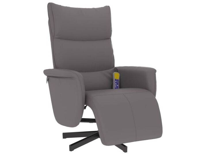 vidaXL Sessel Massagesessel mit Fußteil Grau Kunstleder (1-St), grau, Grau von vidaXL