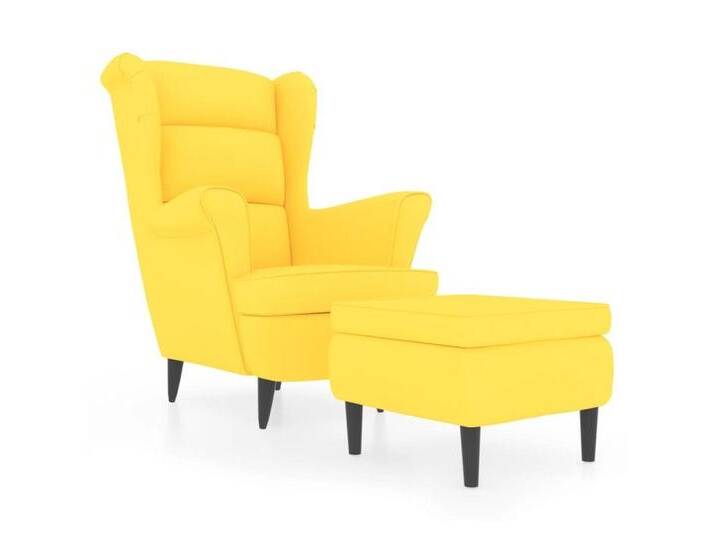 vidaXL Sessel Ohrensessel mit Hocker Senfgelb Samt Relaxstuhl Fernsehsessel, gelb vidaXL Sessel Ohrensessel mit Hocker Senfgelb Samt Relaxstuhl Fernsehsessel, gelb von vidaXL