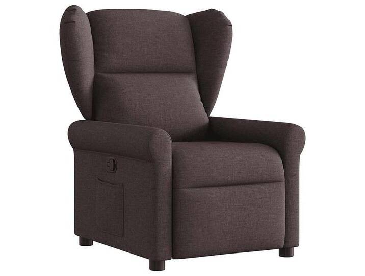 vidaXL Sessel Relaxsessel Dunkelbraun Stoff (1-St), braun, Manuelles Neigesystem, Dunkelbraun von vidaXL