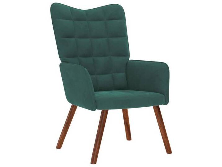 vidaXL Sessel Relaxsessel Dunkelgrün Samt (1-St), grün, without stool, Dunkelgrün von vidaXL