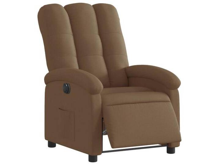 vidaXL Sessel Relaxsessel Elektrisch Braun Stoff (1-St), braun, Electric push back, Braun von vidaXL