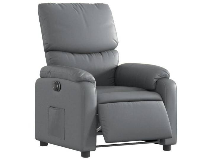 vidaXL Sessel Relaxsessel Elektrisch Grau Kunstleder (1-St), grau, Elektrisches Neigungssystem, Grau von vidaXL