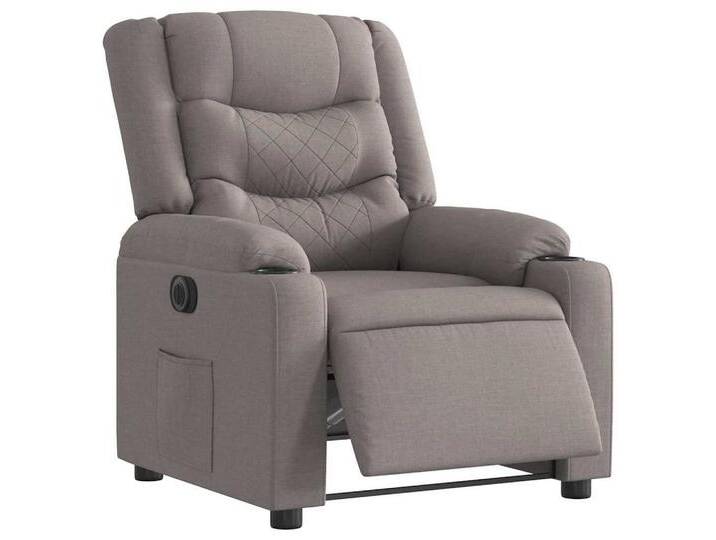 vidaXL Sessel Relaxsessel Elektrisch Taupe Stoff (1-St), Electric push back, Taupe von vidaXL