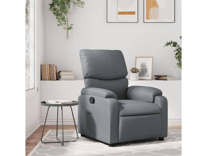 vidaXL Sessel Relaxsessel Grau Kunstleder (1-St), grau, Manuelles Neigesystem, Grau von vidaXL