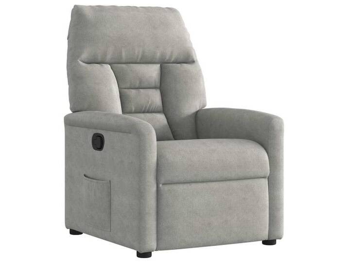 vidaXL Sessel Relaxsessel Hellgrau Mikrofasergewebe (1-St), grau, Manual push back, Hellgrau von vidaXL