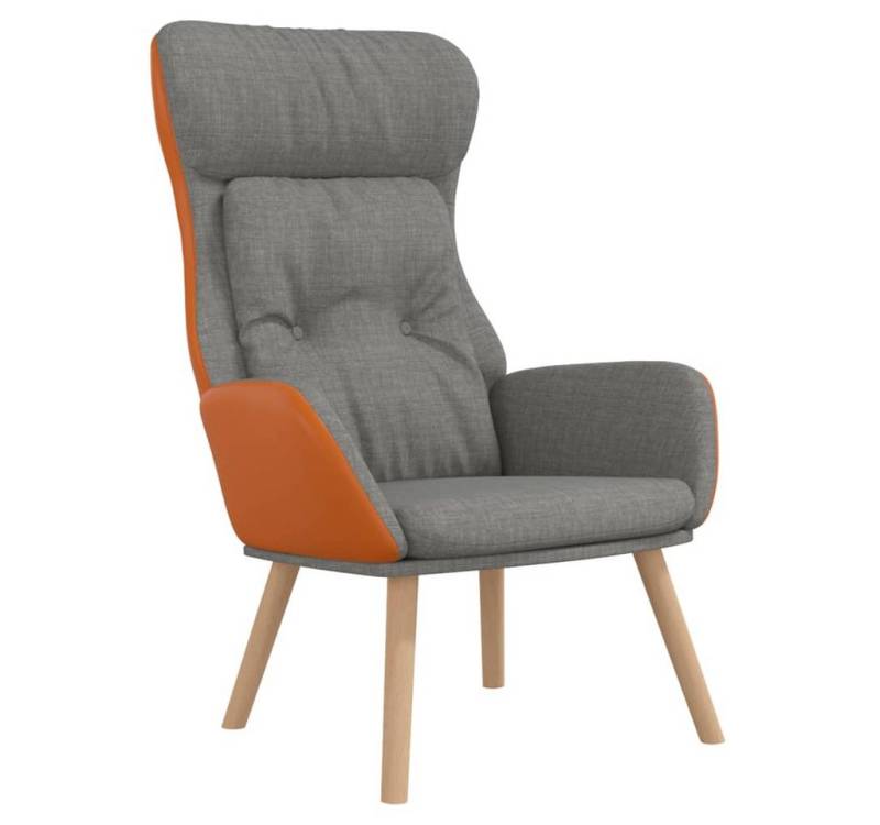 vidaXL Sessel Relaxsessel Hellgrau Stoff und PVC (1-St) von vidaXL