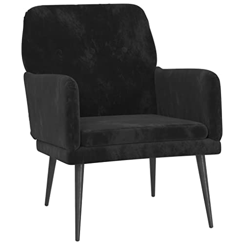 vidaXL Sessel Relaxsessel Relaxstuhl Loungesessel Polstersessel Wohnzimmersessel Lesesessel Fernsehsessel Polsterstuhl Schwarz 62x79x79cm Samt von vidaXL