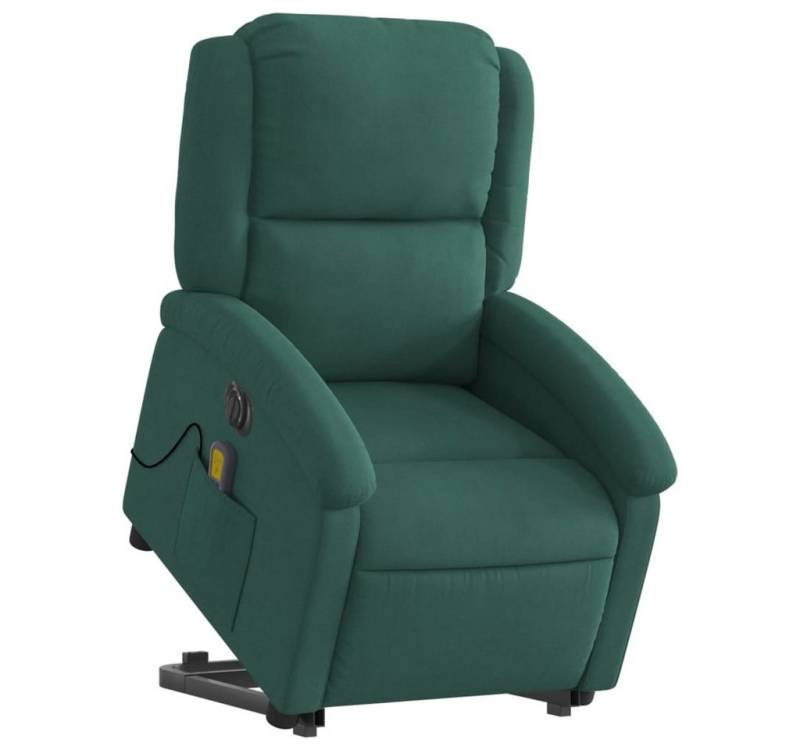 vidaXL Sessel Massagesessel mit Aufstehhilfe Elektrisch Dunkelgrün Samt (1-St) von vidaXL