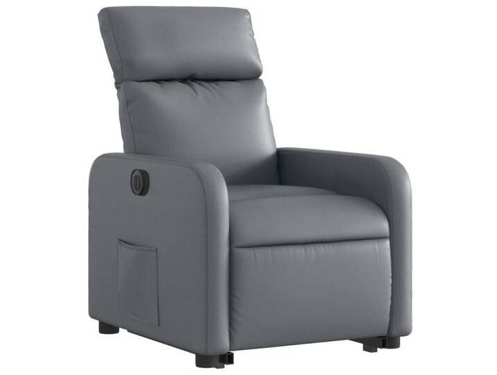 vidaXL Sessel Relaxsessel mit Aufstehhilfe Elektrisch Grau Kunstleder (1-St), grau, Elektrisches Neigungssystem, Grau von vidaXL