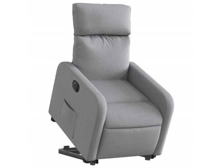 vidaXL Sessel Relaxsessel mit Aufstehhilfe Elektrisch Hellgrau Stoff (1-St), grau, Elektrisches Neigungssystem, Hellgrau von vidaXL