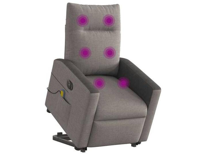 vidaXL Sessel Elektrischer Massagesessel mit Aufstehhilfe Taupe Stoff (1-St), Elektrisches Neigungssystem, Taupe von vidaXL