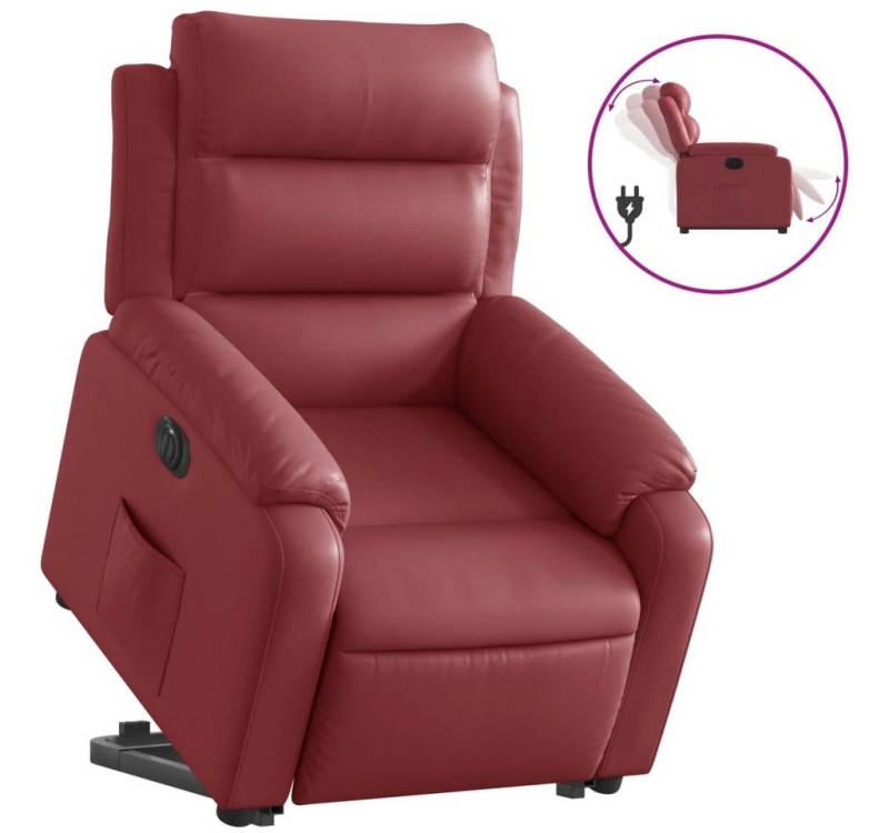vidaXL Sessel Relaxsessel mit Aufstehhilfe Elektrisch Weinrot Kunstleder (1-St) von vidaXL