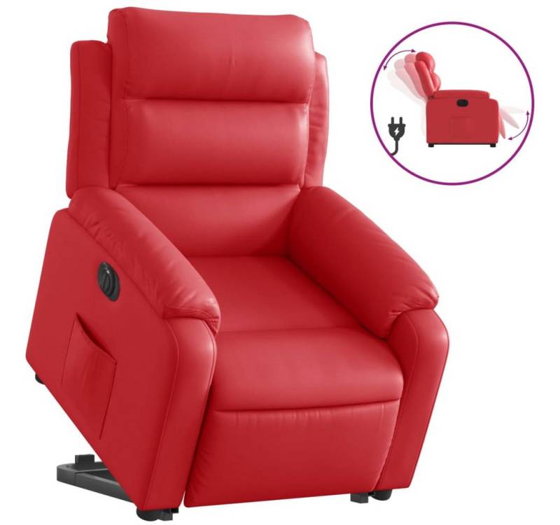 vidaXL Sessel Relaxsessel mit Aufstehhilfe Elektrisch Rot Kunstleder (1-St) von vidaXL
