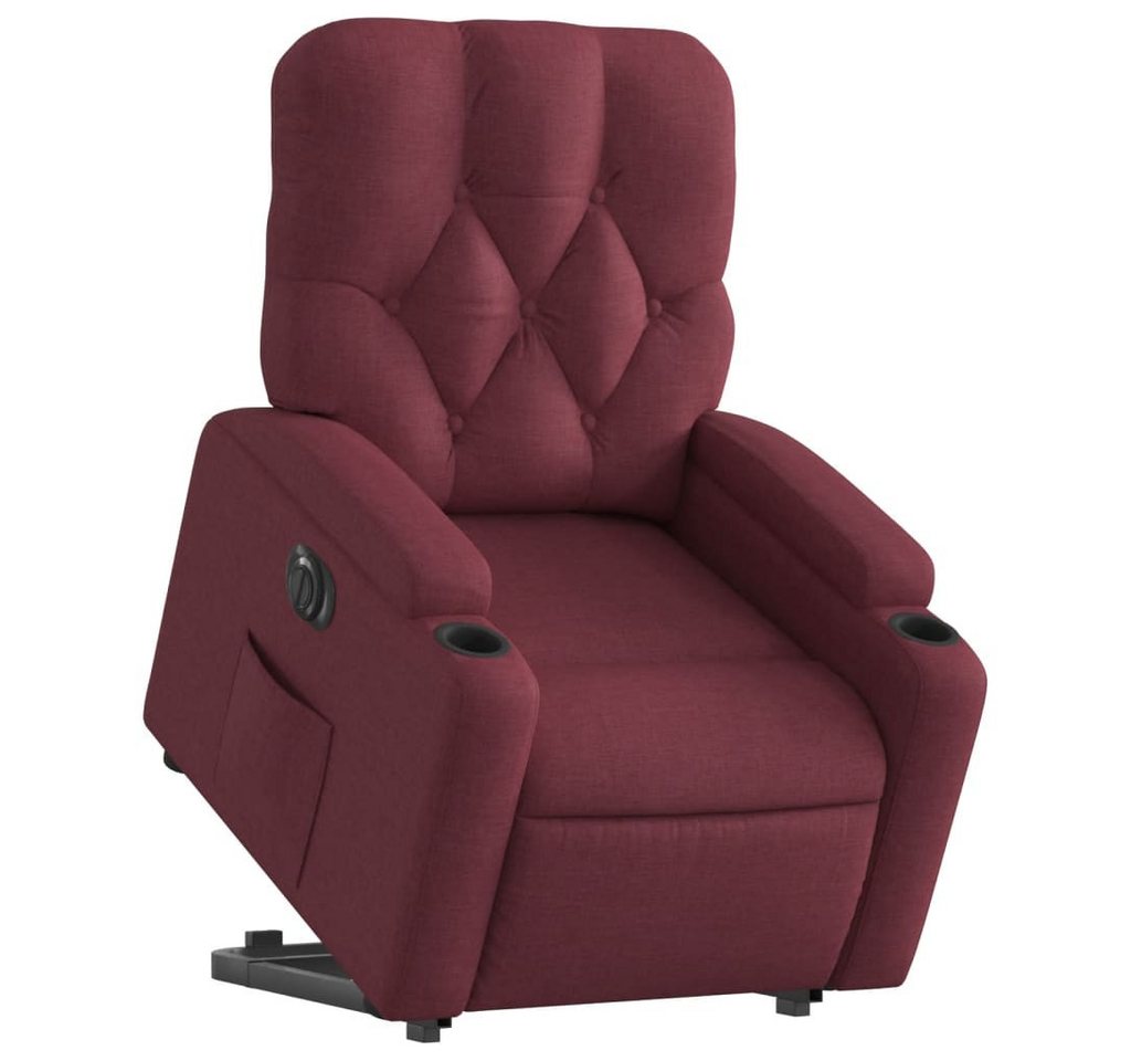vidaXL Sessel Relaxsessel mit Aufstehhilfe Elektrisch Weinrot Stoff (1-St) von vidaXL