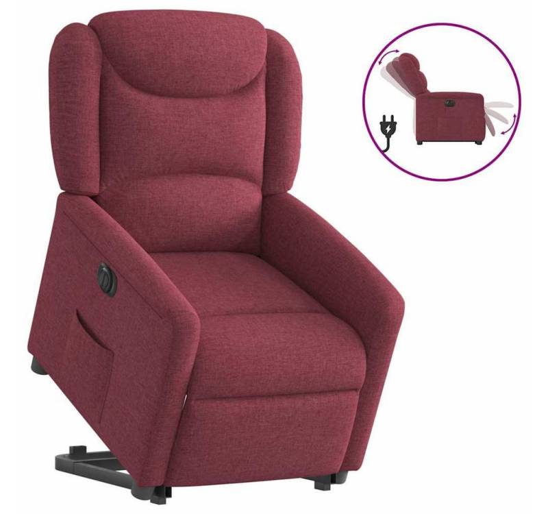 vidaXL Sessel Relaxsessel mit Aufstehhilfe Elektrisch Weinrot Stoff (1-St) von vidaXL