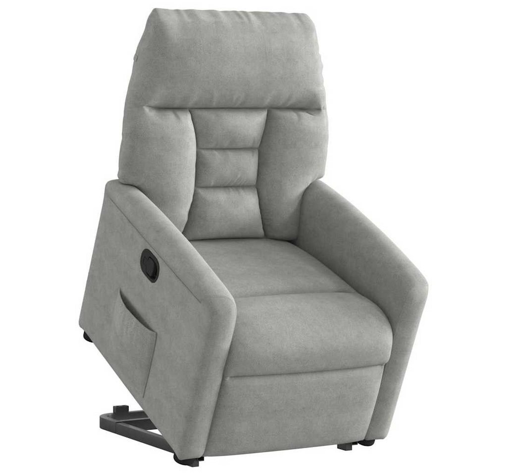 vidaXL Sessel Relaxsessel mit Aufstehhilfe Hellgrau Mikrofasergewebe (1-St) von vidaXL