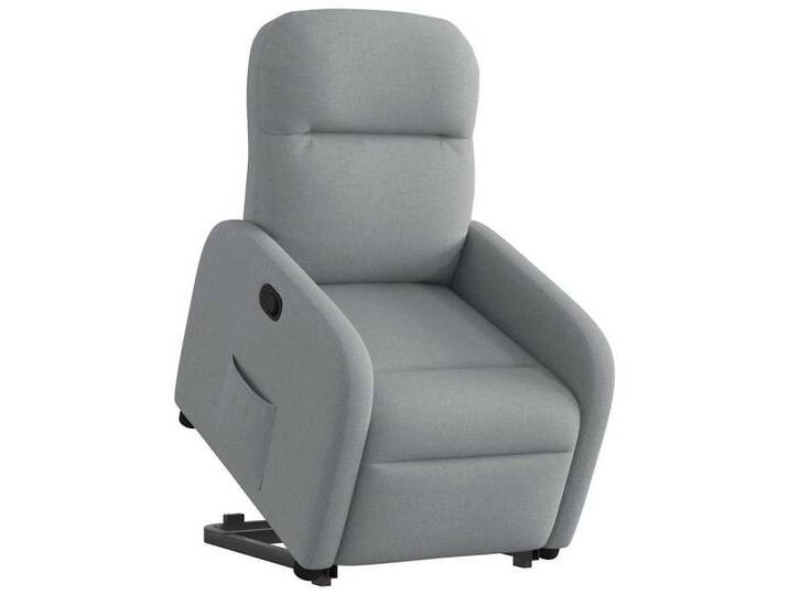 vidaXL Sessel Relaxsessel mit Aufstehhilfe Hellgrau Stoff (1-St), grau, Manual push back, Grau von vidaXL
