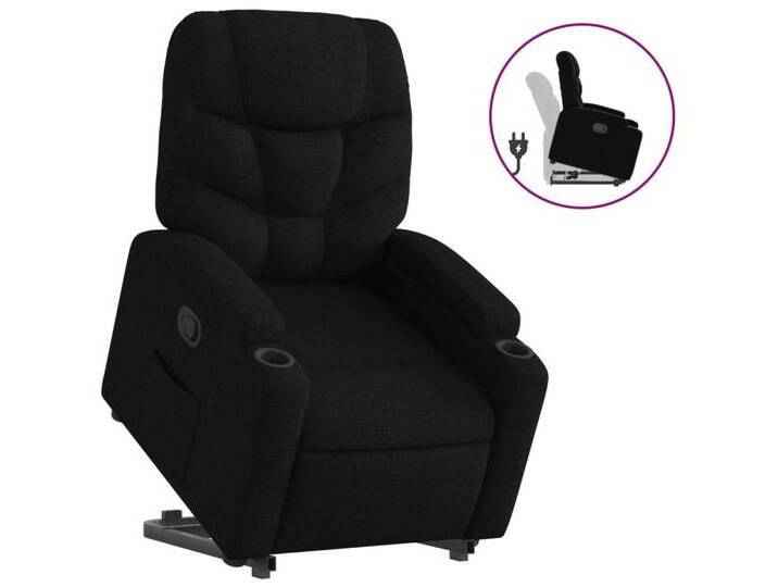 vidaXL Sessel Relaxsessel mit Aufstehhilfe Schwarz Stoff, schwarz von vidaXL